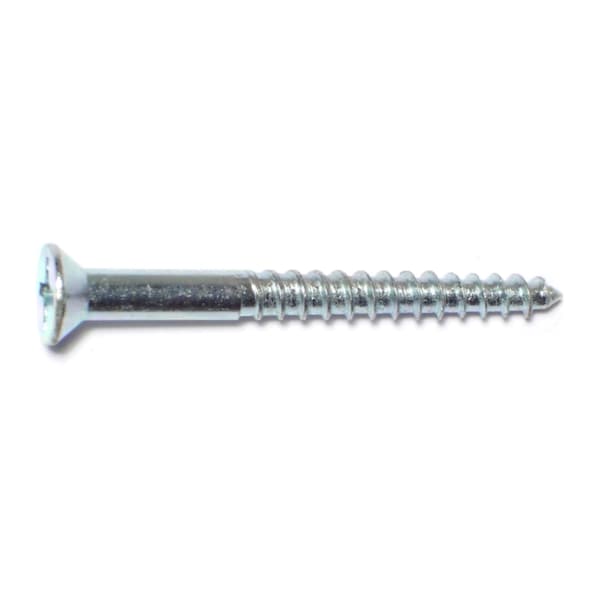 Midwest Fastener Wood Screw, #10, 2 in, Zinc Plated Steel Flat Head Phillips Drive, 30 PK 61794 - main